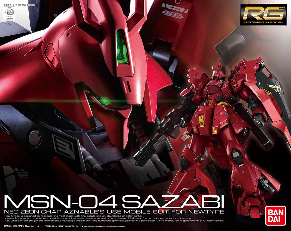 Bandai Gundam RG Msn-04 Sazabi 1/144 Model Kit 