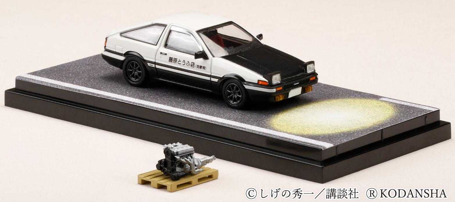 Toyota Sprinter Trueno Gt Apex Ae86 Initial D Project D Open Headlight 4a Ge 5 Valve With Display Model By Hobby Japan