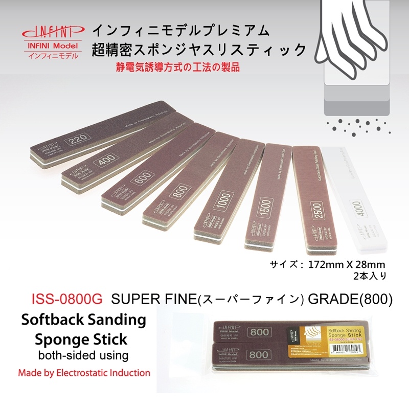Super Fine Grade #800 140mm x 106mm Infini Softback Sanding Sponge 